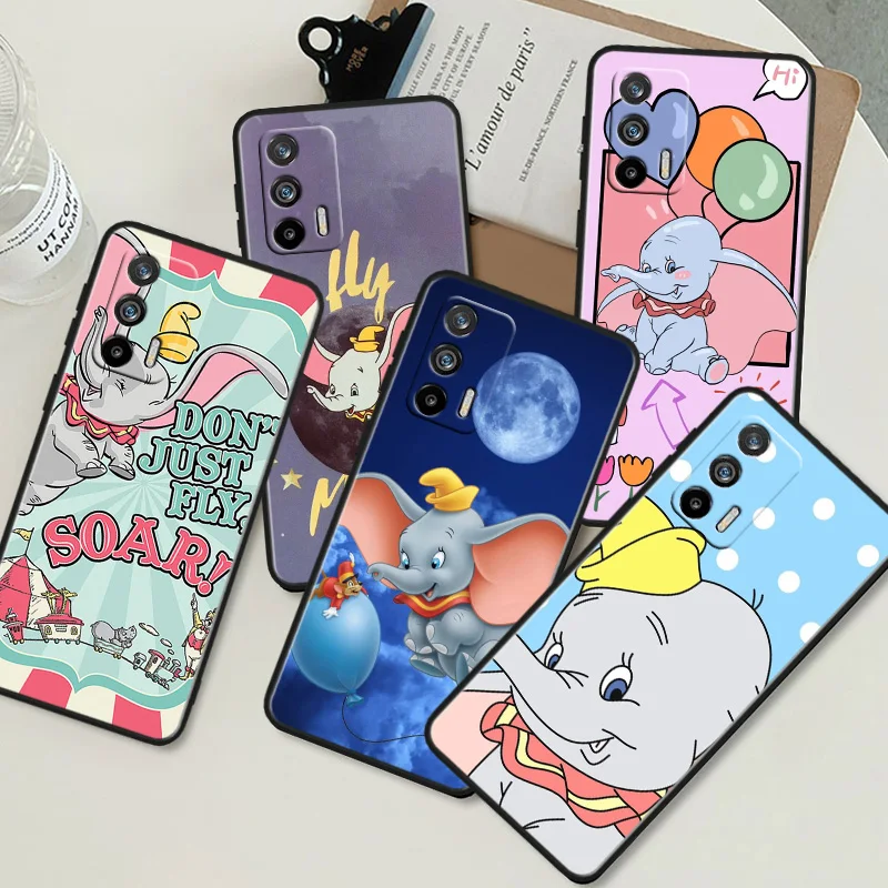 

Cute Animation Dumbo Phone Case For OPPO Realme Q5i Q5 Q3S 10 9i 8i 7i 6 5 Narzo 50i 50A 50 30 Pro Plus Black Cover