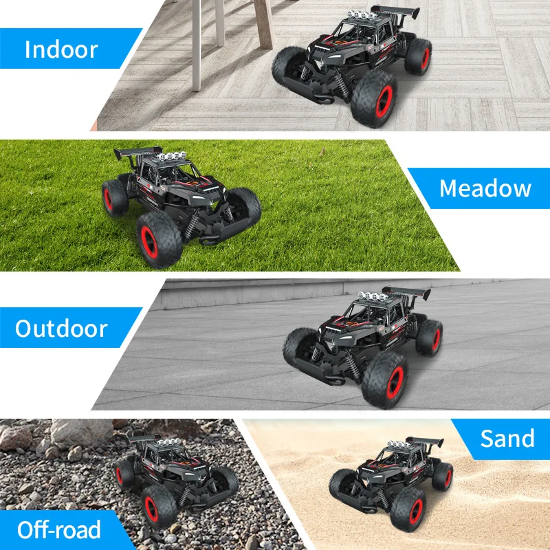 Jjrc Q102 2 4 ГГц 4wd Радиоуправляемый плоский гоночный грузовик со светом 1:14