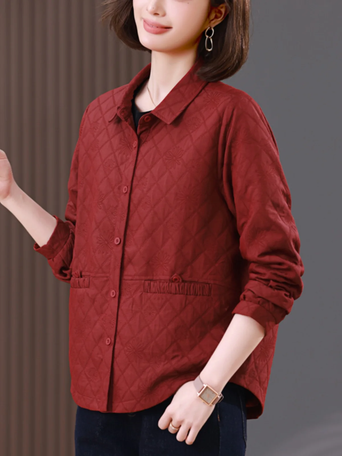 Верхняя одежда с ромбами для отдыха женская весна 2024 новая мода в стиле вестерн