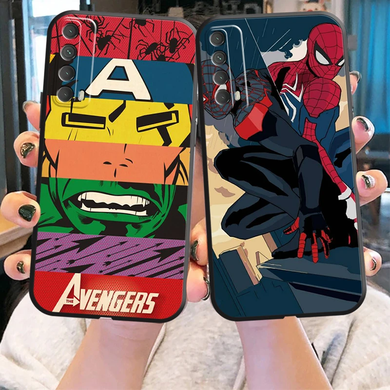 

Popular Marvel Phone Case For Huawei Y7S Y9A Y6 2019 Y7P 2020 Y8S Y7 2019 Y9 2019 Back Funda Silicone Cover Black Soft