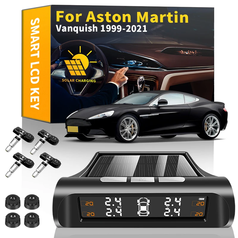 

TPMS Car Tire Pressure Monitor System wireless Solar Power LCD Display Tire Pressure Sensors For Aston Martin Vanquish 1999-2021