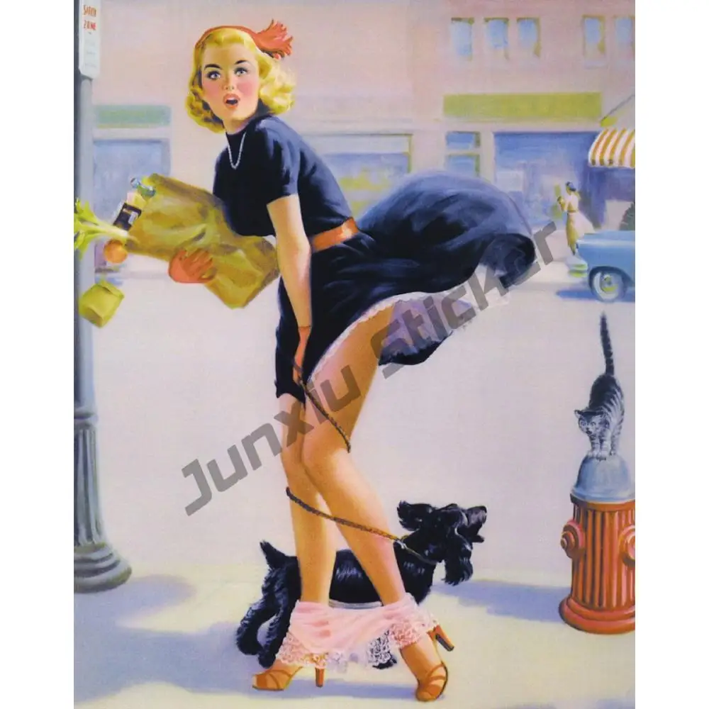 

Beauty Sexy Girls Wall Paper Painting Poster Diy Colorful Car Stickers Decor Decals on The Window Truck Camper Parts PVC13x13cm