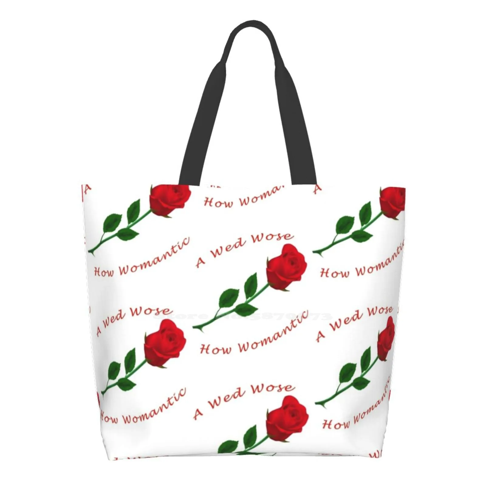 

A Red Rose Printed Casual Tote Large Capacity Female Handbags Blazing Saddles Lily Von Shtupp Red Rose