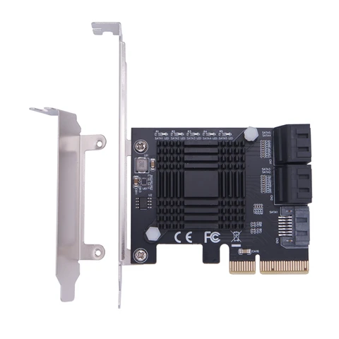 Плата контроллера OULLX PCIE 4X на 5 портов SATA 3,0 III 6 Гбит/с, адаптер SSD, PCI Express X4, плата расширения с поддержкой x4, x6, x8, x16