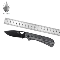 kizer pocket knife zipslip v3507n4 black micarta handle outdoor camping tool 4v steel folding edc knife