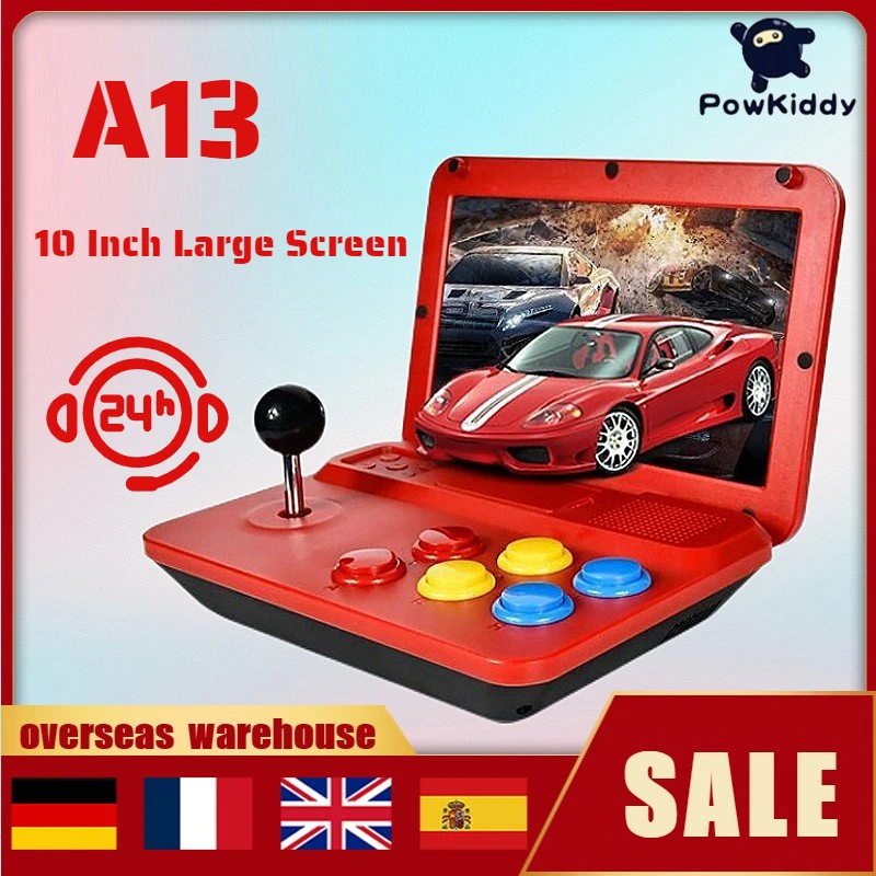 

Powkiddy A13 10 Inch Large Screen CPU Simulator Video Game Console Detachable Joystick HD Output Mini Arcade Retro Game Players