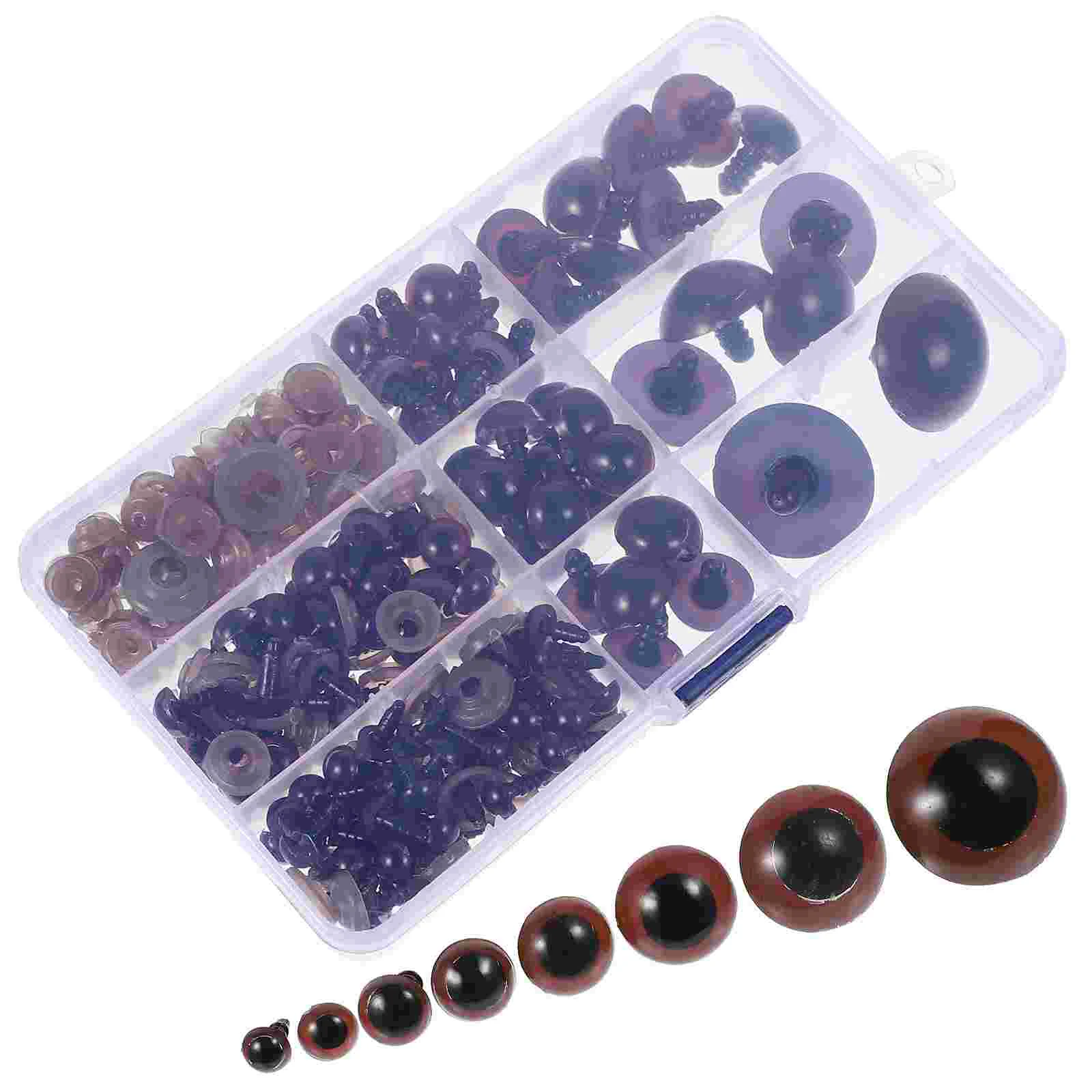 

71 Pairs Safety Eyes for Black Flat Bottom Eyes with Washer Craft Eyes for Puppet Plush and Bear with Storage Box