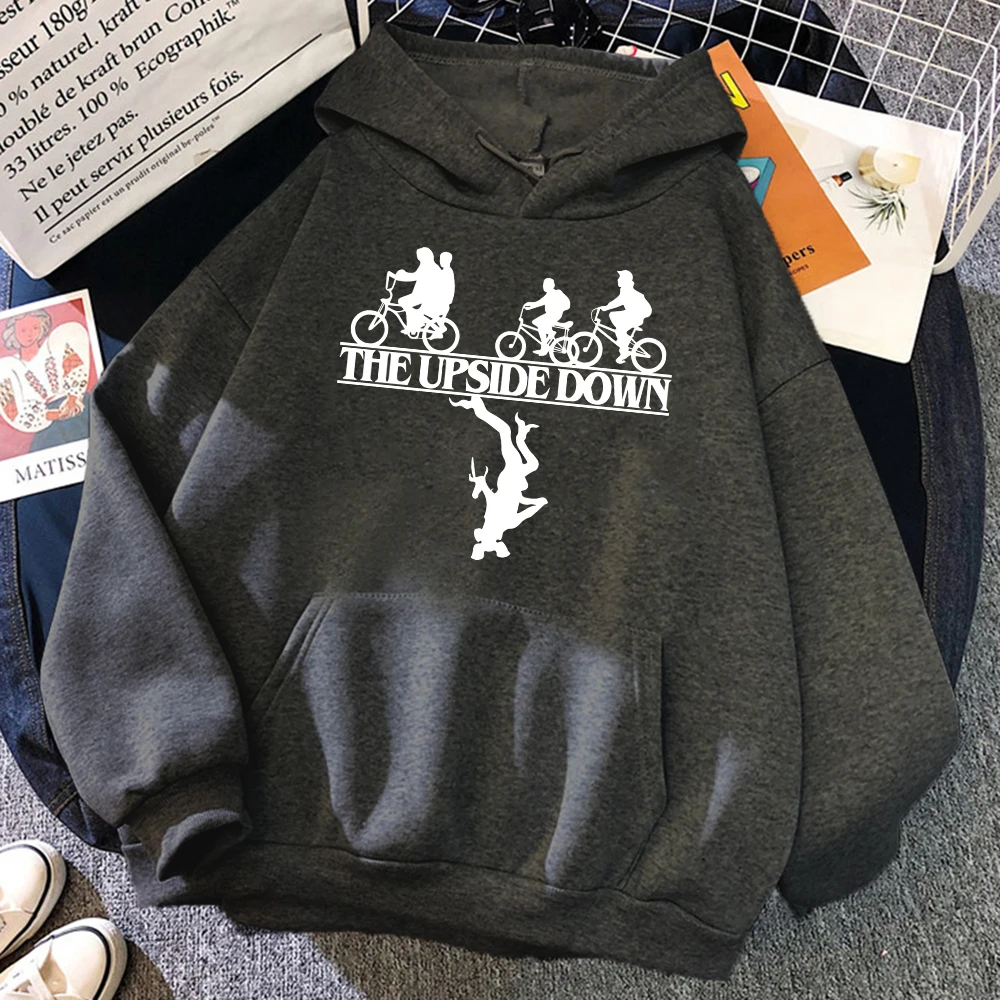 

Толстовка мужская с круглым вырезом, Свитшот в стиле хип-хоп, флисовая повседневная одежда, худи свободного покроя, с надписью «очень странн...