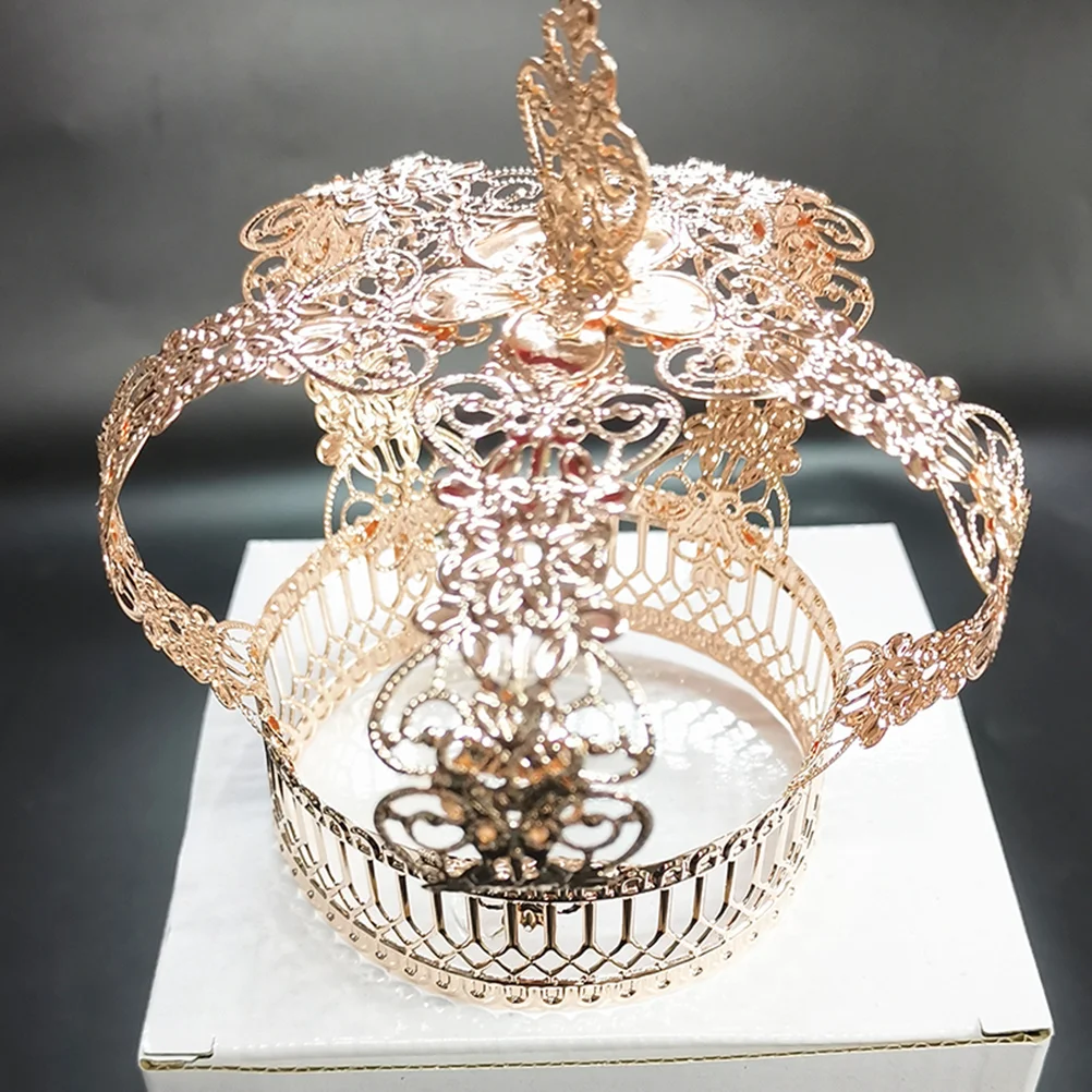 

Tiara Cake Decor Topper Mini Rhinestone Headband Bride Wedding Bridal Small Royal Favors Partyminiature Golden Decorations