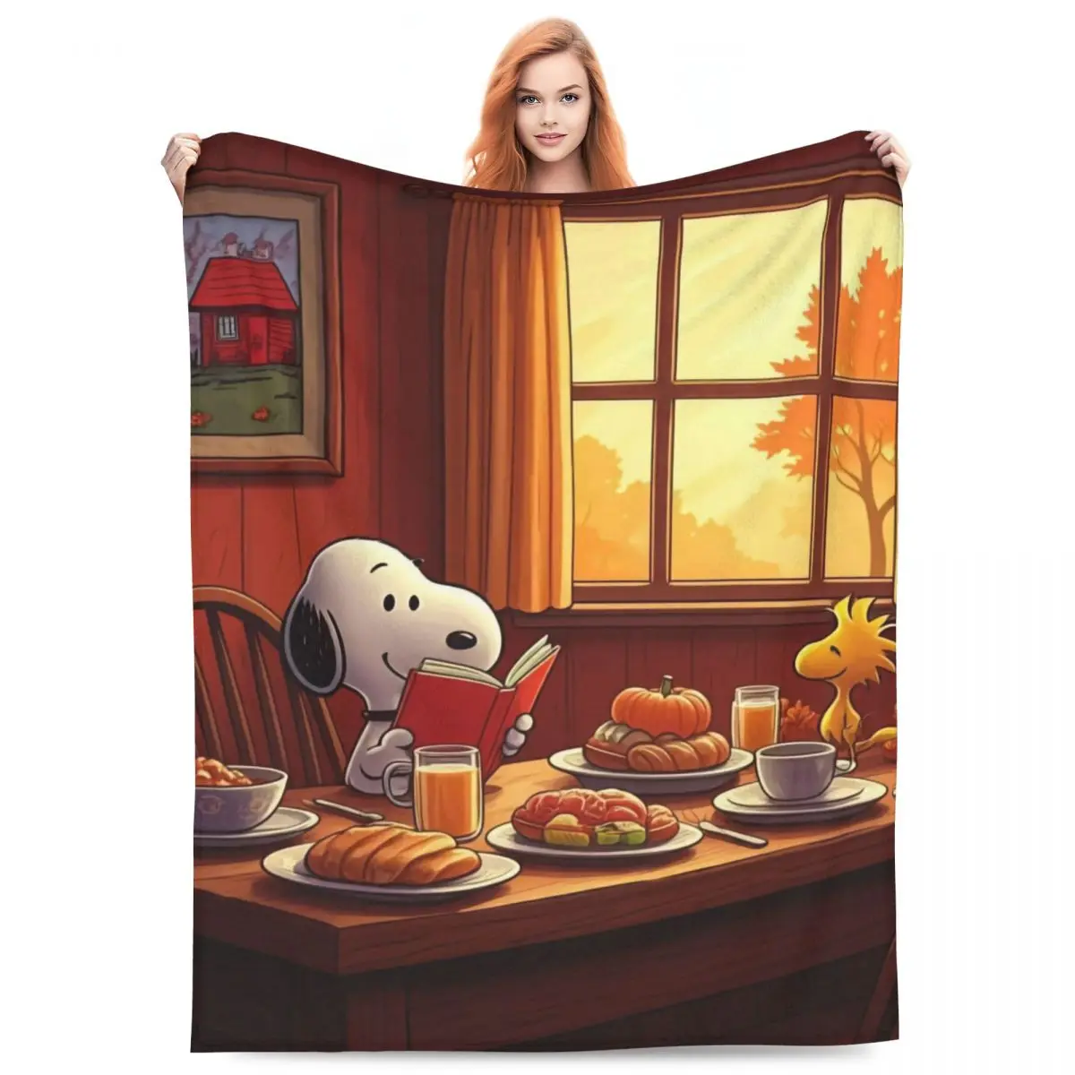 Snoppy Leisure Life Мягкое теплое одеяло Плюшевое для пикника Графический диван Стул