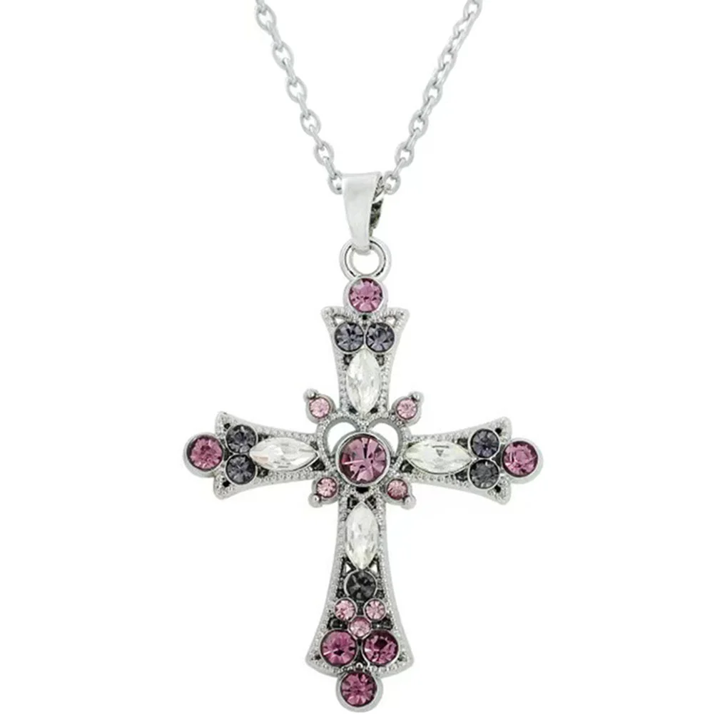 

Women Necklace Necklaces Faith Cross Gothic Rhinestone Womenscostume Large Goth Bohemian