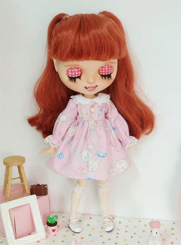 

Шарнирная кукла blythe dressBunny, подходящая розовая одежда, 30 см, игрушечная ткань (подходит для Pullip,Ob24, Licca)