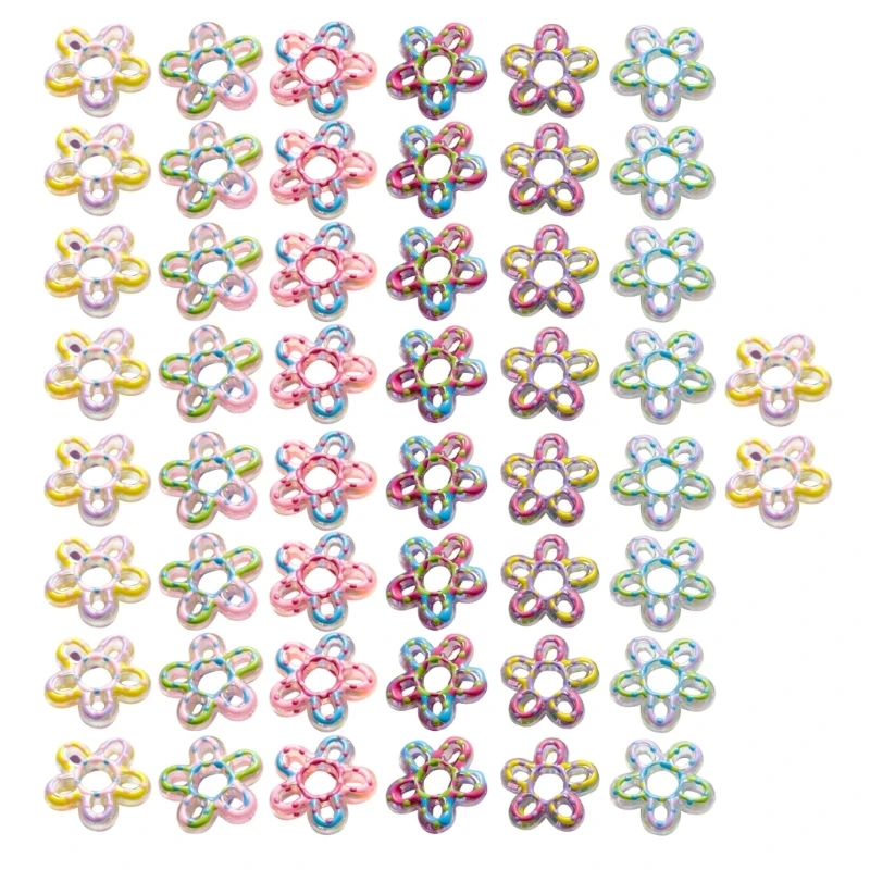 

50x Acrylic Flower Beads for DIY Bracelets Necklaces Flower Bead Jewelry Making