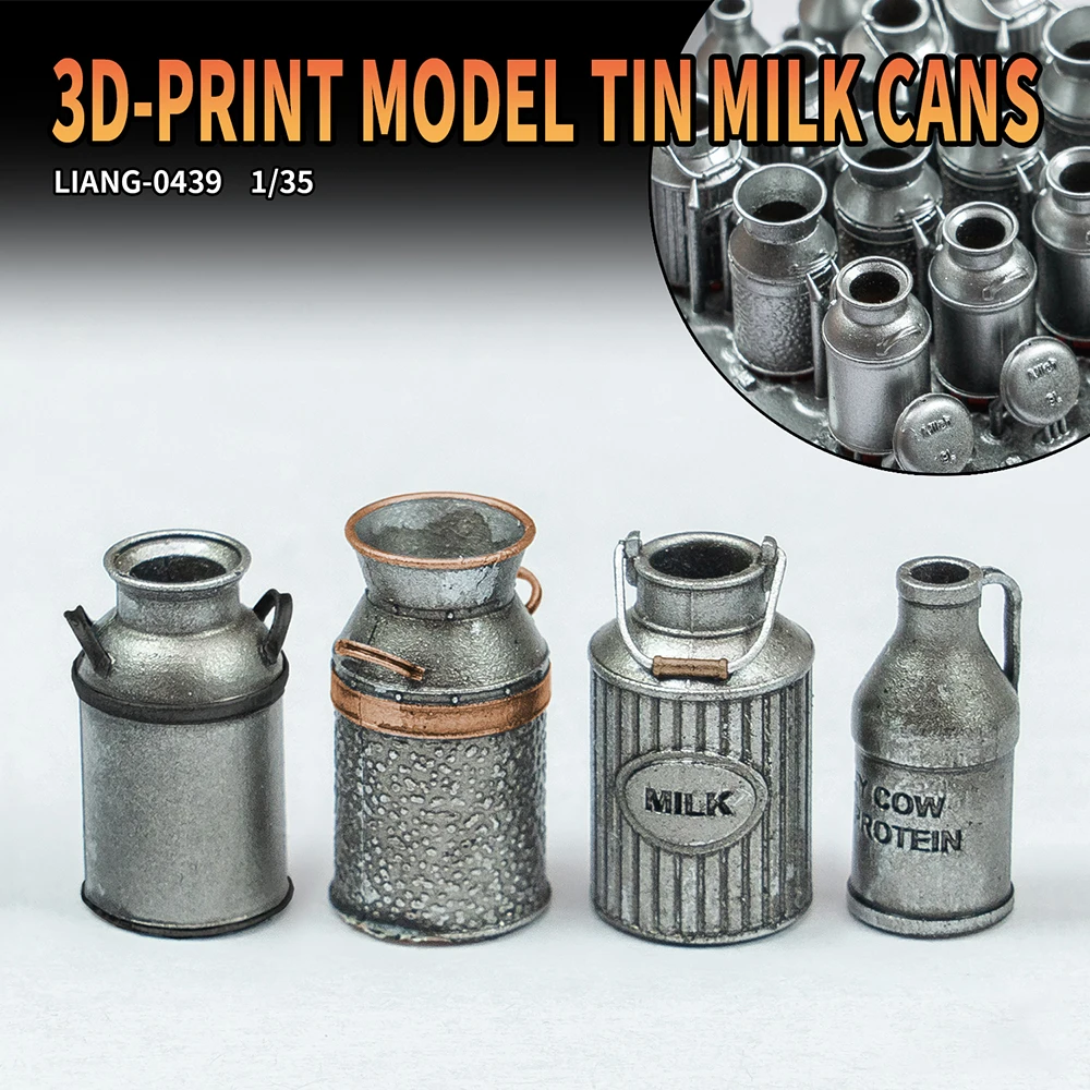 

Модель жестяных молочных банок с 3d-печатью 1/35, модель военного танка в масштабе, инструмент для изготовления сцены, модель сборки, аксессуары для творчества