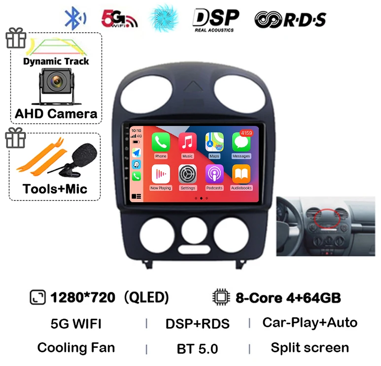 

Автомобильный мультимедийный плеер на Android 13 Carplay для VW Volkswagen Beetle A4 2000 - 2007 2008 2009 2010 2011 2012 DSP WIFI 4G