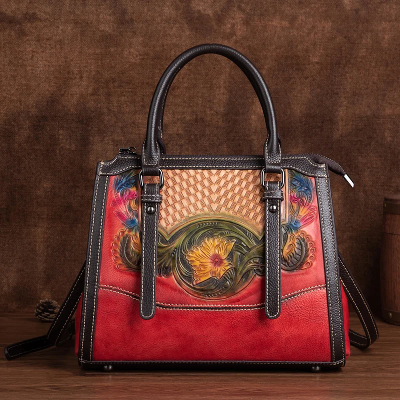 

Винтажная женская сумка из натуральной кожи, модный элегантный саквояж на плечо из воловьей кожи, дамская сумочка кросс-боди, тоут