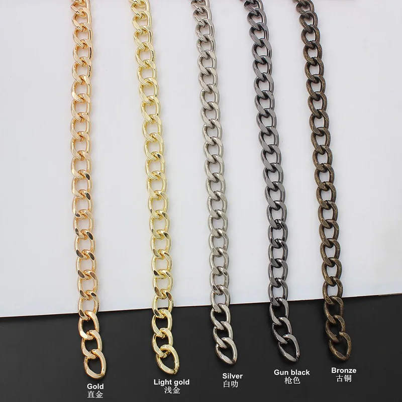 Metal Bag Chains 12mm DIY Detachable Replacement Purse Chain Bag Belts Straps for Handbags Handle Accessories Shoulder Crossbody