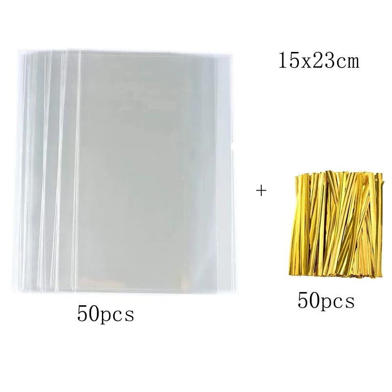 

Прозрачные плоские пакеты из пластика 50/100 шт