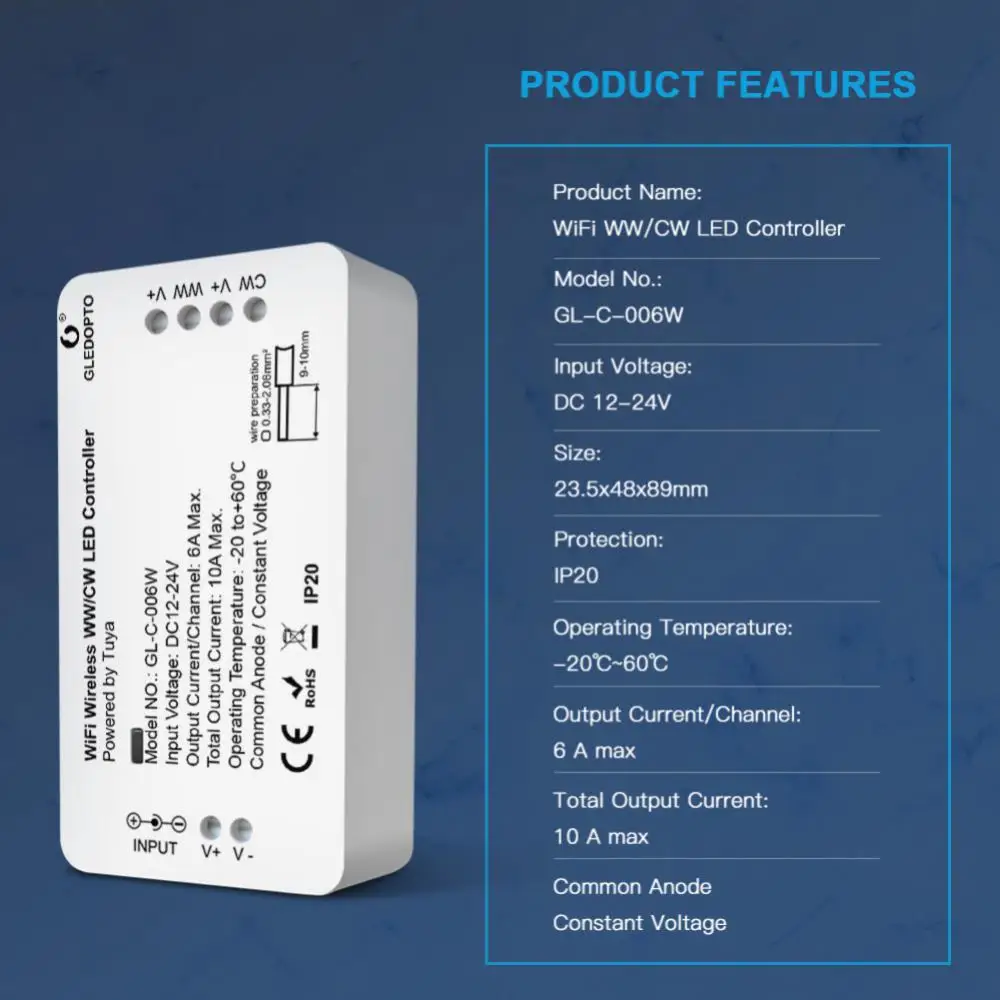 

Ww Cw Cct Wifi Rf Wireless Dimmer Controller Voice Control Led Controller Remote Switch 12v 24v 36v Led Dimmer