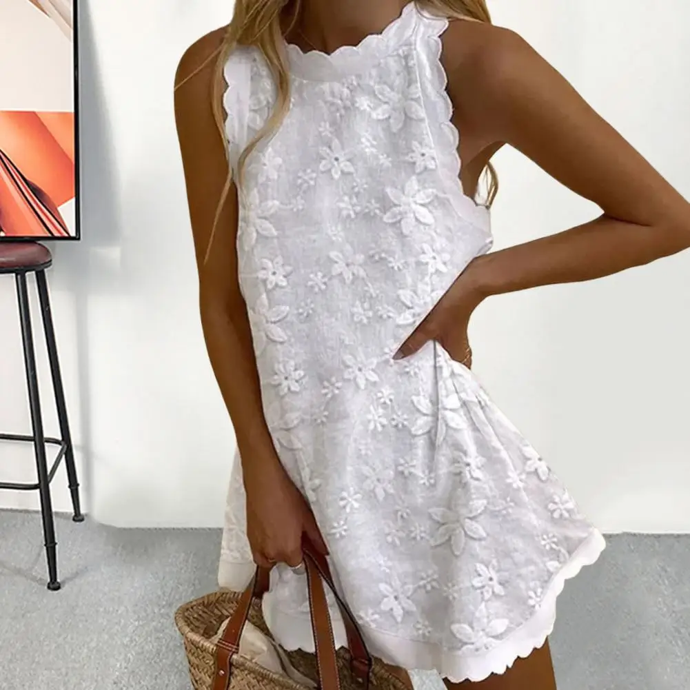 

Sweet Women Summer Dress Floral Embroidery Soft Dating Prom Women Summer Dress Pullover Lady Mini Dress Women Clothes