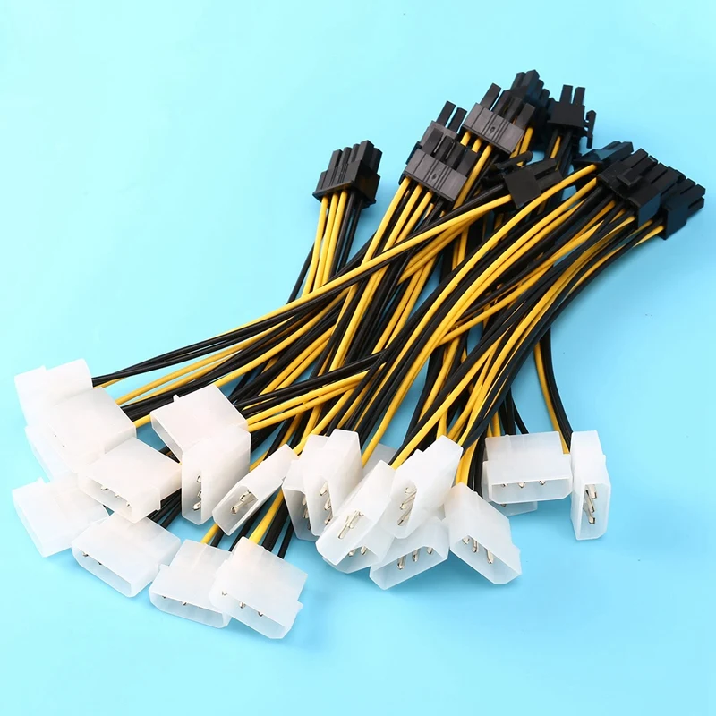 Фото 10 шт. 2 Molex 4-контактный к 8-контактному видеокарте PCI Express Pci-E ATX PSU Кабель-переходник Molex к Pcie 8-контактный шнур адаптера №5