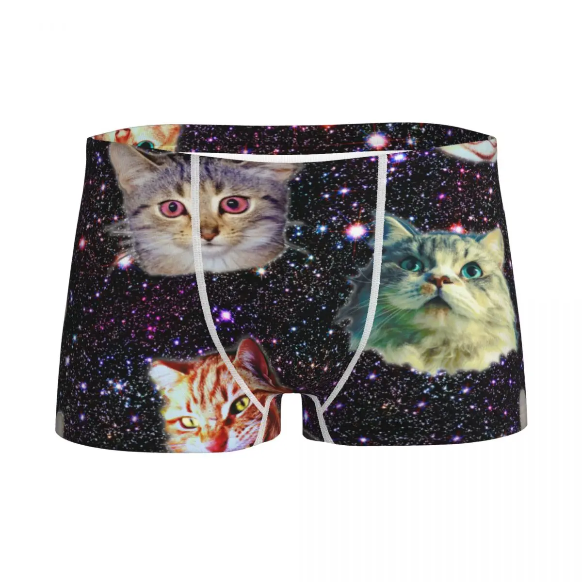 Children's Boy Underwear Cat Heads In Outer Space Funny Galaxy Youth Shorts Underpants Boxer Shorts Teenagers Cotton Underpants