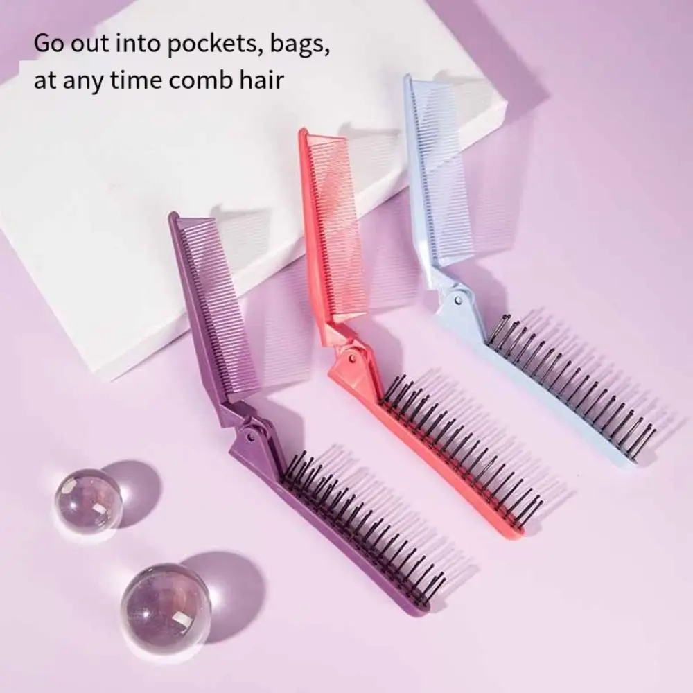

Пластиковая парикмахерская расческа, два вида Зубцов, щетка для ухода за волосами двойного назначения, Складная расческа для волос, расческ...
