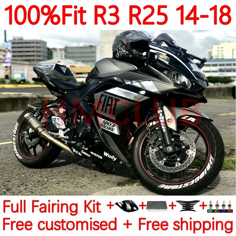 

Injection For YAMAHA YZF R3 R25 YZFR25 YZFR3 glossy grey YZF-R25 2014 2015 2016 2017 2018 YZF-R3 14 15 16 17 18 Fairing 30No.188