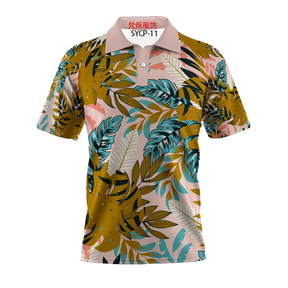 

3D HD Printed Hawaiian Style Summer Men's Shirt Polyester Breathable Comfortable Buttons Polos Parent-child Clothing Tops