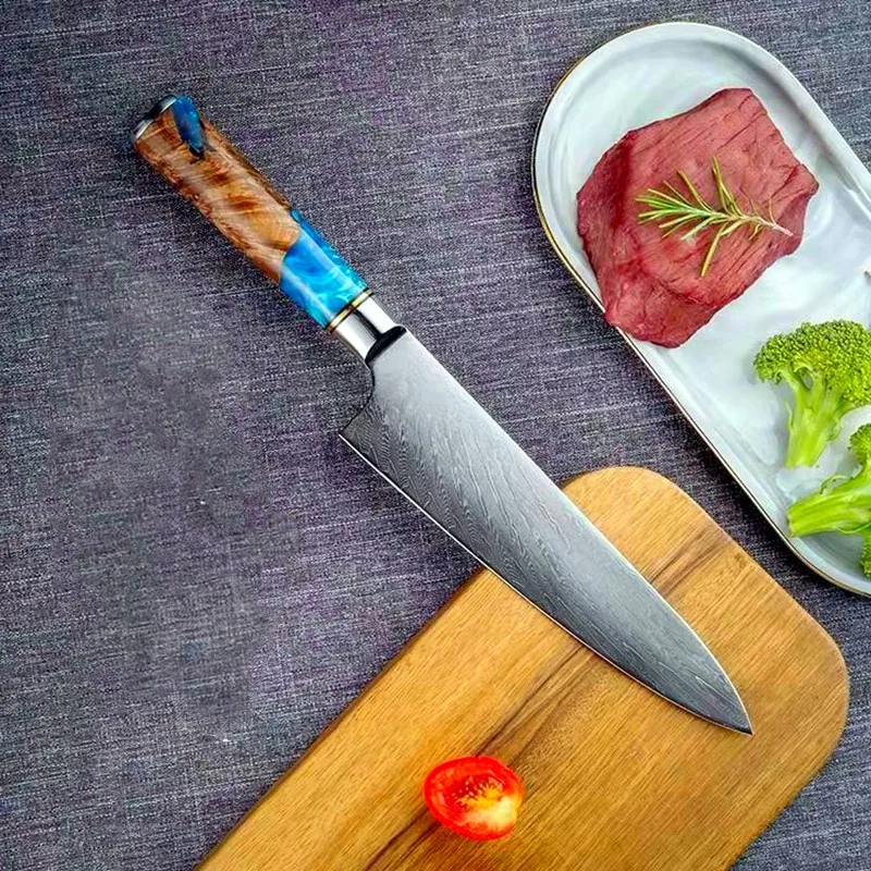 

Stainless Steel Meat Fish Slicing Utility Knives Kitchen Cooking Laser Damascus Knife 8 Inch Chef Knife Meat Cleaver Knife Tools