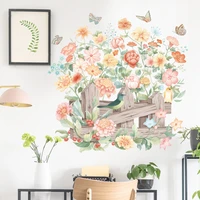 romantic butterfly poster murals bedroom wall decoration vinyl decals self adhesive wallpapers watercolor flower wall stickers