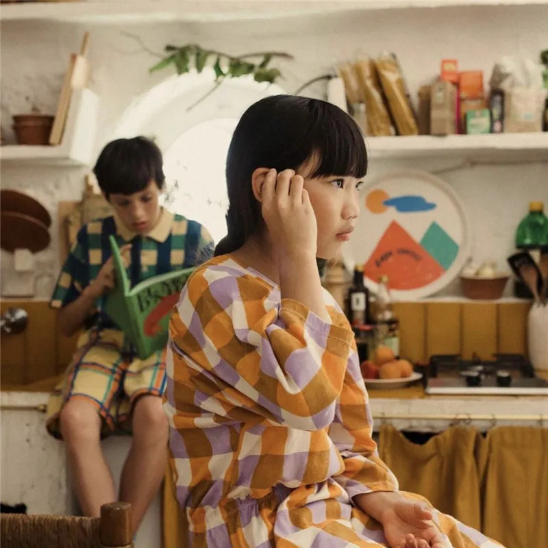 Детское летнее Хлопковое платье с принтом клубники 2022 хлопок |