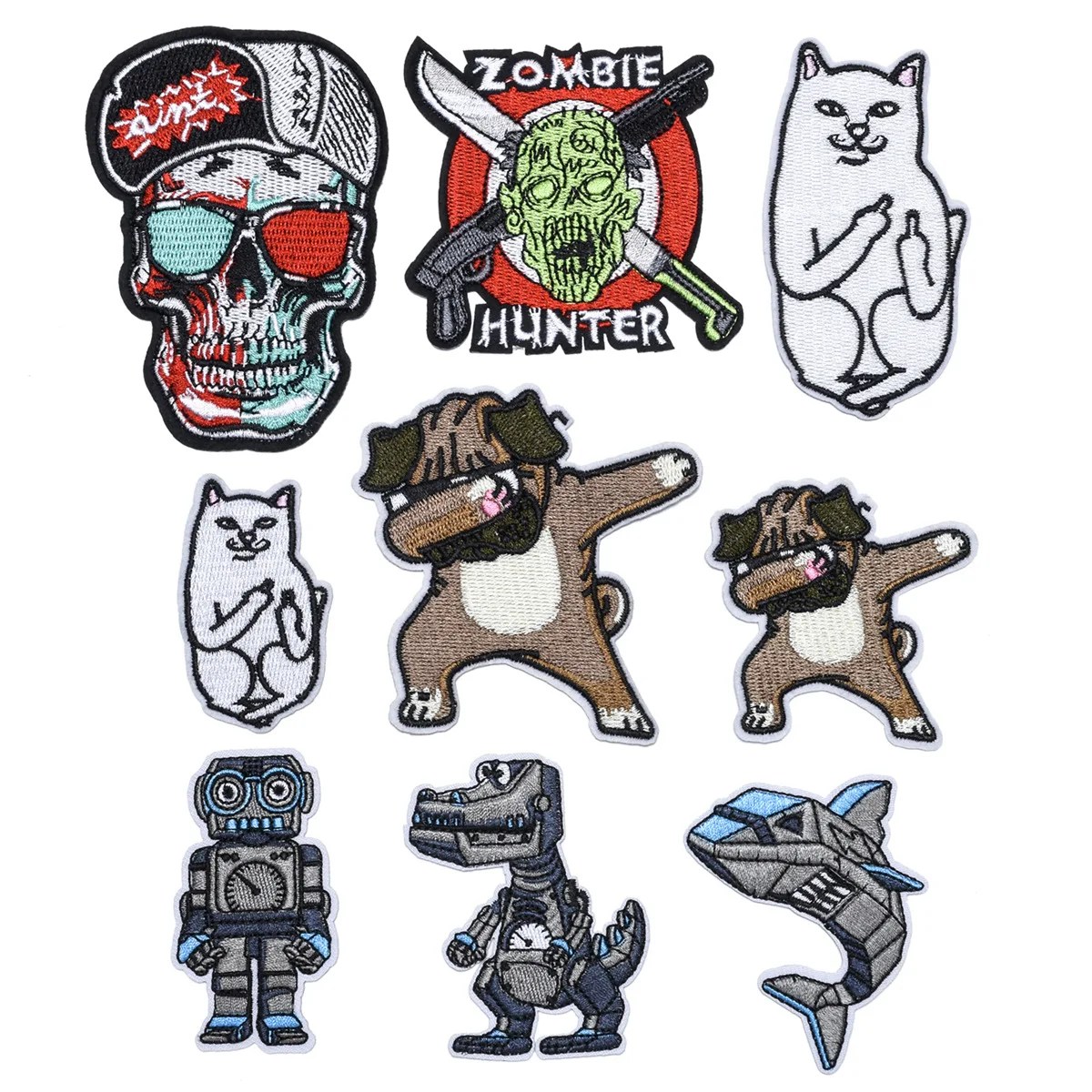 

Zombie Embroidered Patches For Clothing Thermoadhesive Patches On Clothes Stripes DIY Game Badges On Backpack Applique Accessory