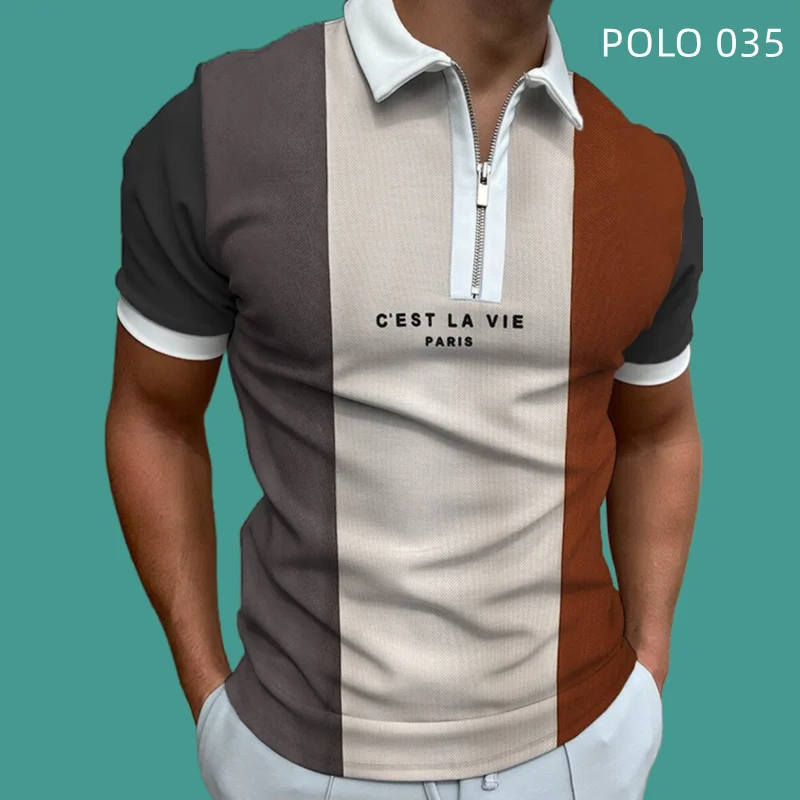 

2022 New Summer Men's Clothing 3D Hd Print Casual Fashion Leisure Short Sleeve T-shirt Sports ZIPPER POLOS Comfortable Tops
