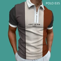2022 new summer mens clothing 3d hd print casual fashion leisure short sleeve t shirt sports zipper polos comfortable tops
