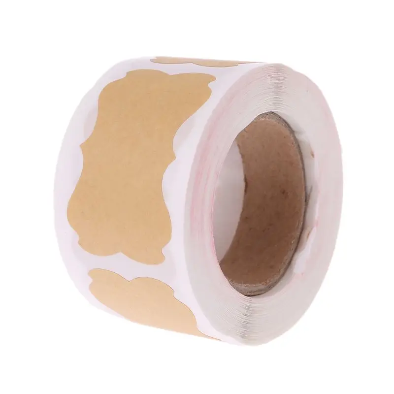 

300Pcs/Set Vintage Blank Kraft Label Creative Handmade DIY Sealing Sticker for Gift Cake Baking Sealing Packaging