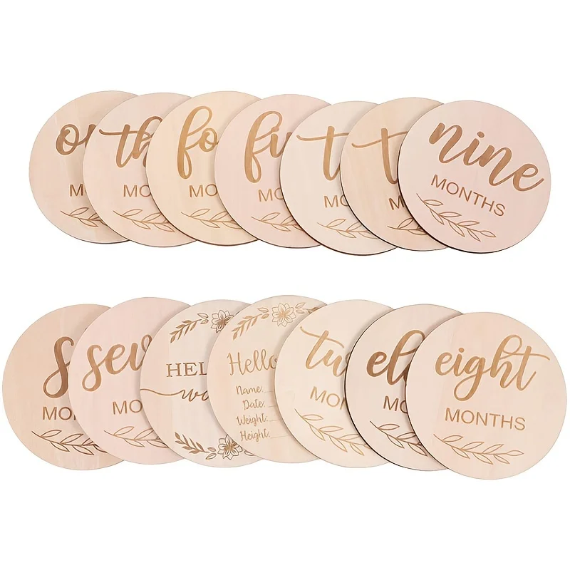 Деревянные детские ежемесячные фото-карты двусторонние фото-реквизиты карты