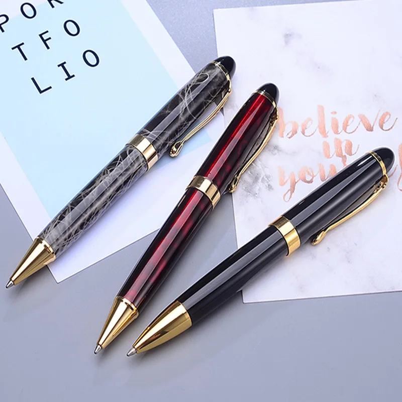 Новинка высококачественная металлическая шариковая ручка с мраморным рисунком