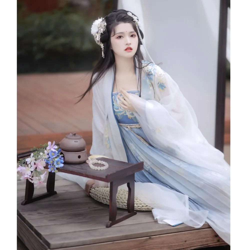 YanShanTing халат в китайском стиле традиционный дисплей Китай Mujer вышивка ханьфу