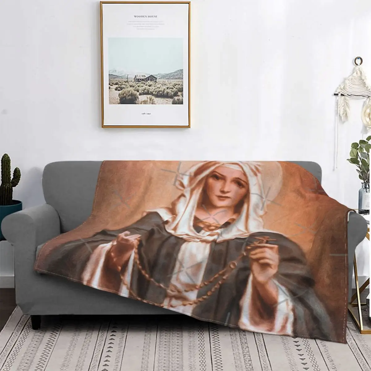 Manta a cuadros de Our Lady Of The Rosary para colcha cama sofah camas | Дом и сад