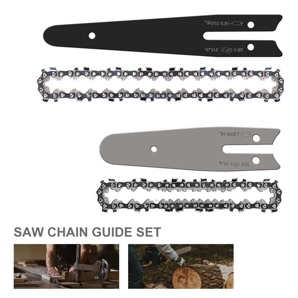 

4/6 Inch Mini Chain And Guide Plate Set Chainsaw Replacement Cordless Electric Saw Chain Electric Pruning Saw Accessory