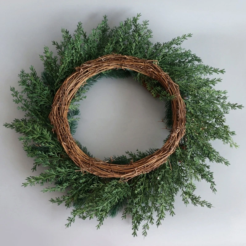 

Christmas Pine Needle Pinecone Wreath Garland Decorative Pendant for Holiday Shopping Mall Center Decorations Supplies