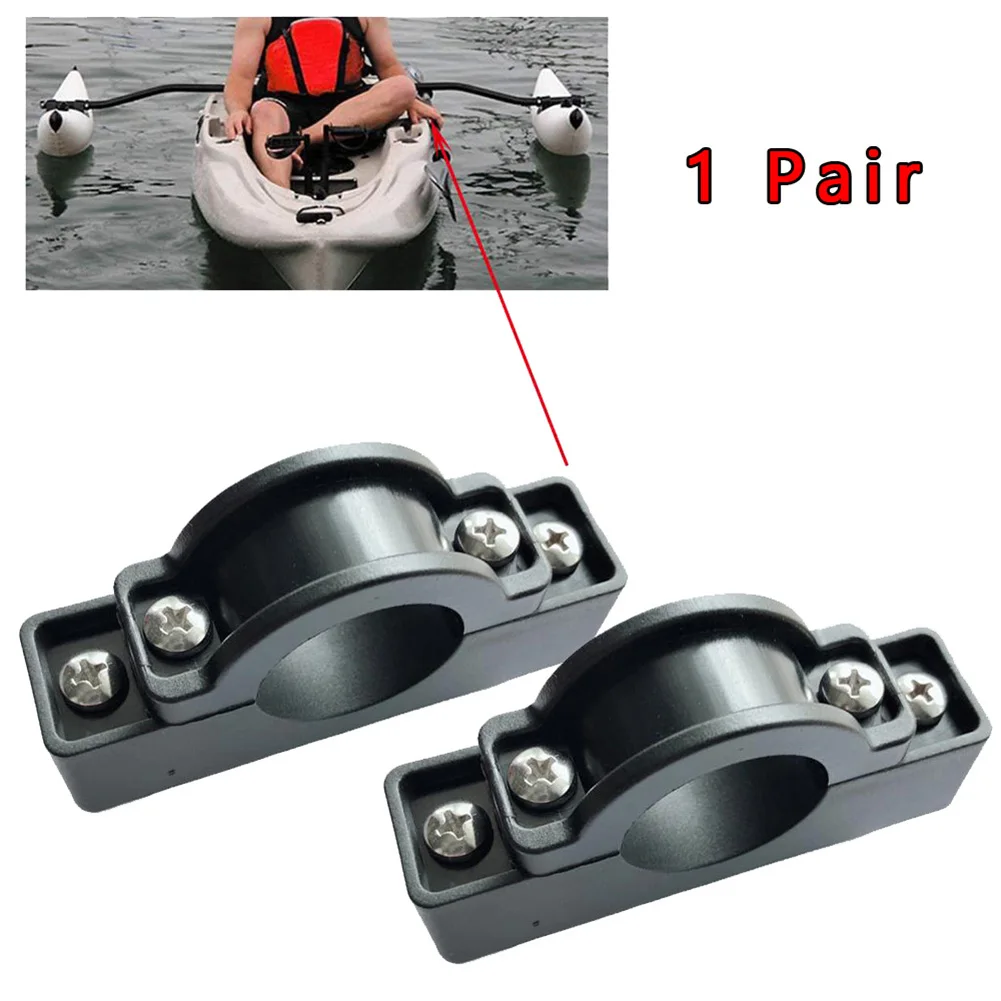 

Practical Quality Mounting Brackets Holder Pole Clip Canoe Float Stabilizer Kayak Nylon 2Pcs Accessories Black