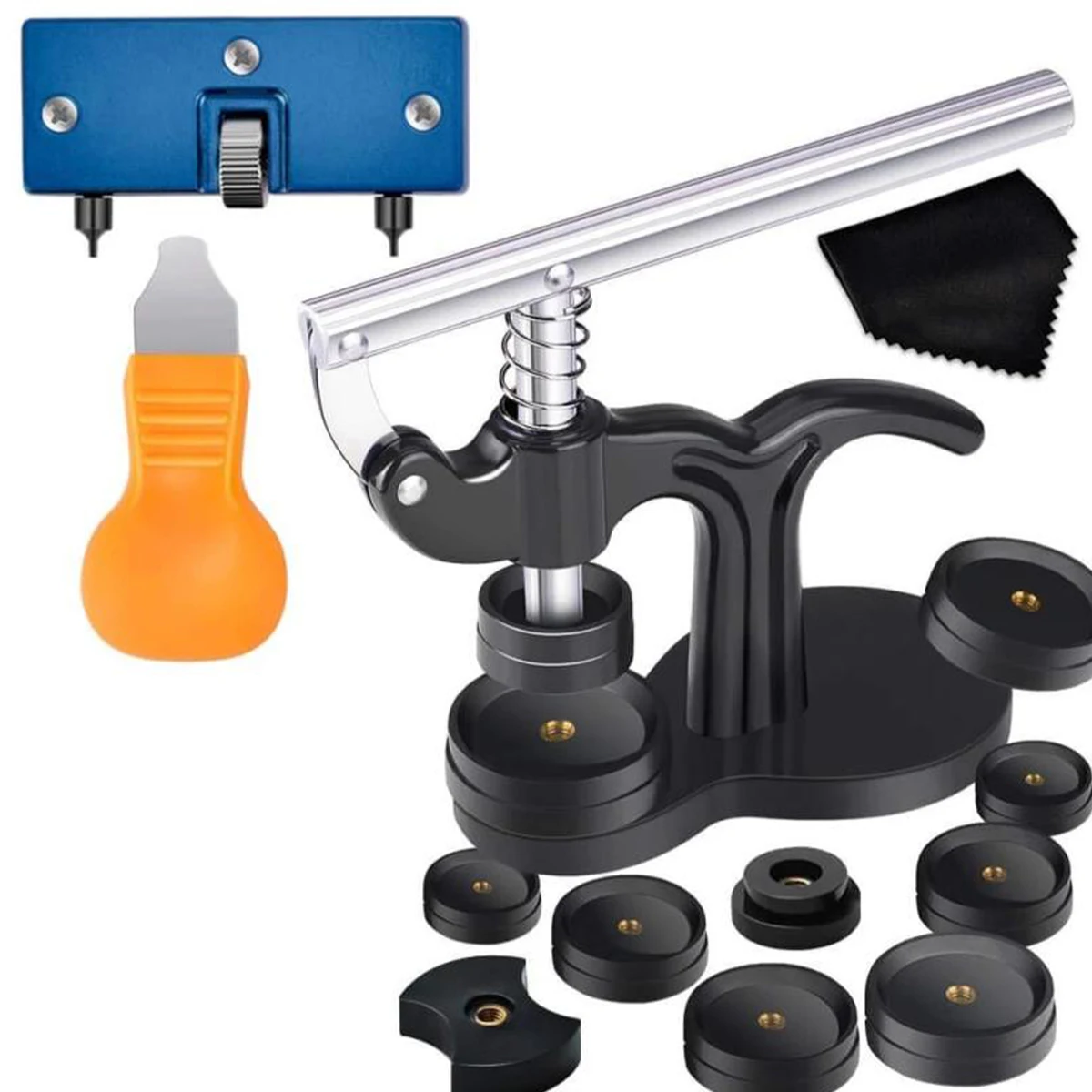 

New 17Pcs Watch Press Set Watch Press Tool with 12 Moulds and Watch Case Opener Tool Professional Durable Watch Case Press Set