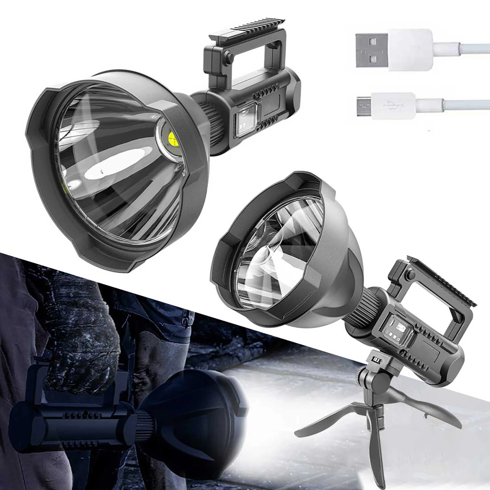

XHP70 Powerful LED Flashlight Super Bright Portable Spotlights Waterproof Searchlight USB Torch 8000 Lumen Dropshipping