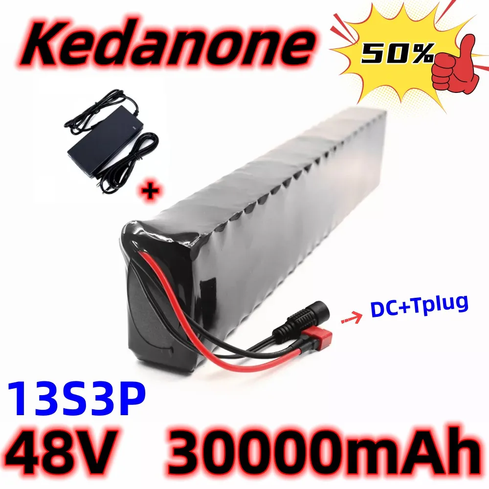 

Aleaivy 48V 13S3P 30Ah 500W 750W Li-Ion Battery Pack, Suitable For 54.6V Electric Bicycle With 20A BMS Built-In Lithium Battery