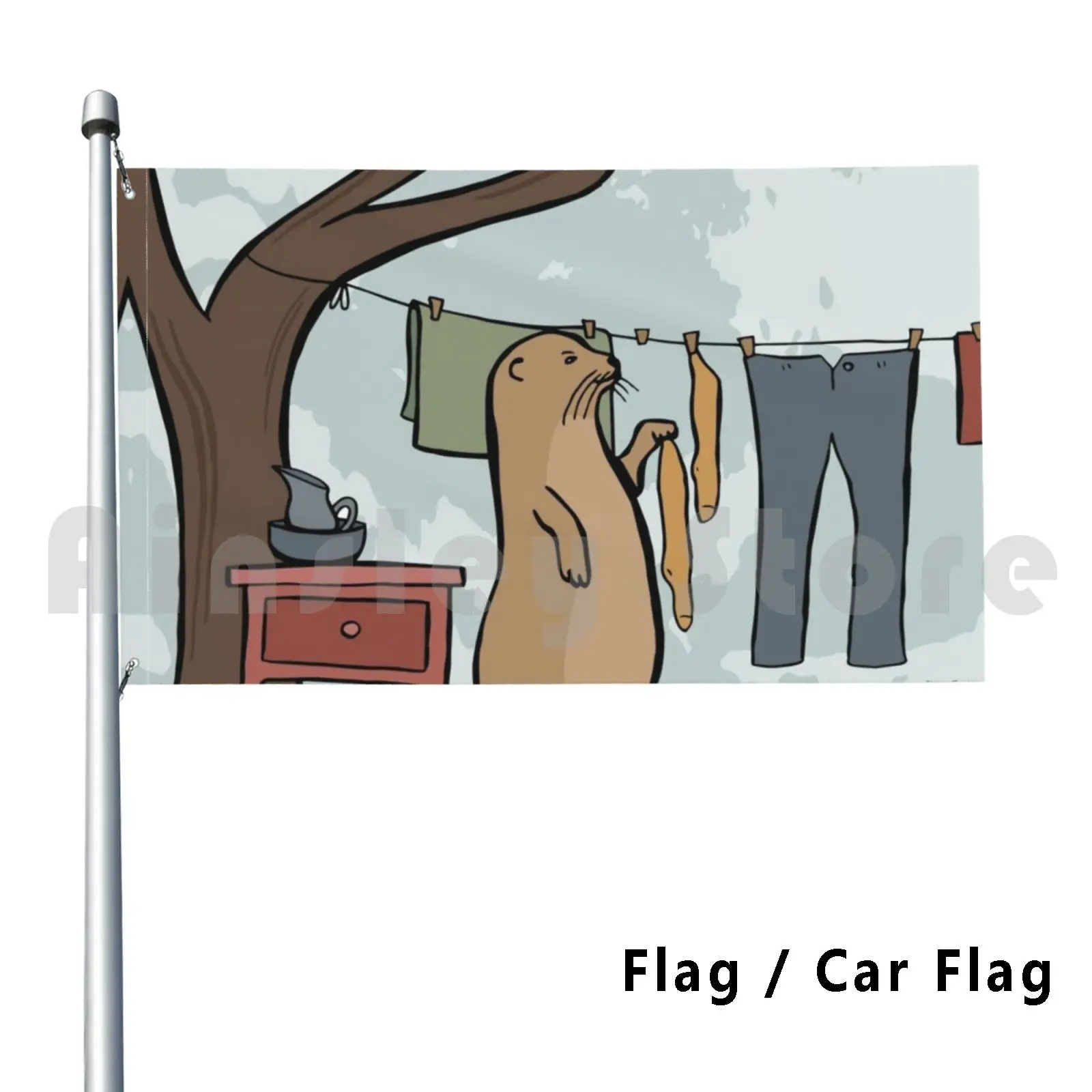 

Otter Is Doing A Little Laundry On A Sunny Day Outdoor Decor Flag Car Flag Otter Sea Otter River Otter Otters