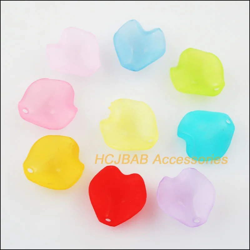 

Fashion New 120Pcs Mixed Acrylic Plastic Plant Leaves Charms Pendants 14x15mm