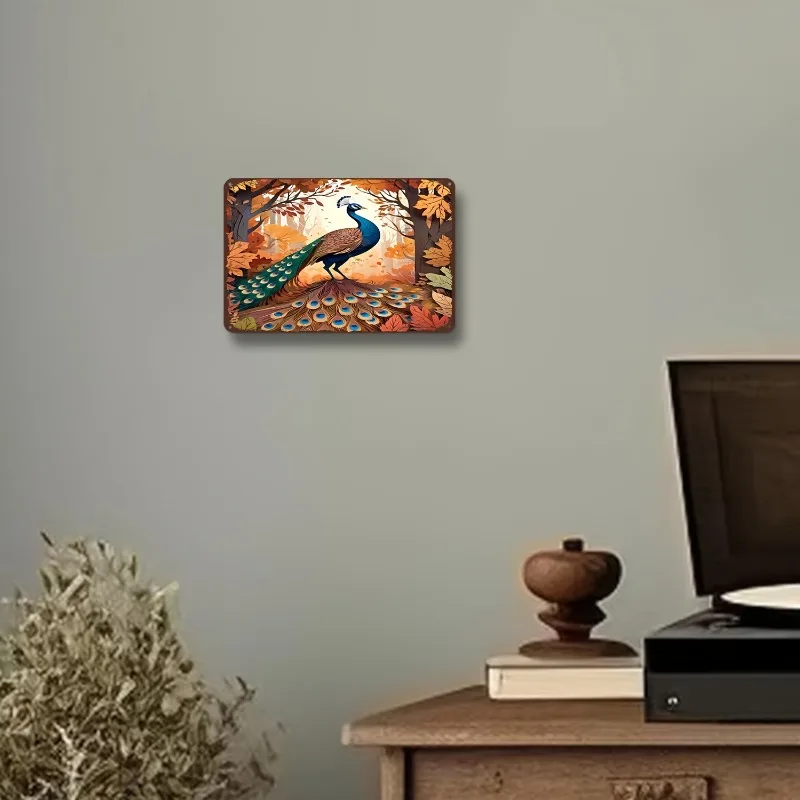 Алюминиевая табличка &quotПавлин в осеннем лесу&quot