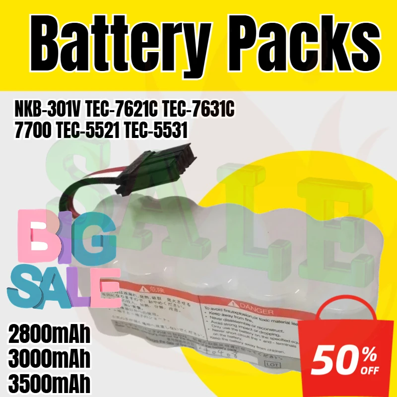 Фото Аккумуляторные блоки NKB-301V, TEC-7621C, TEC-7631C, 7700, TEC-5521, TEC-5531 для дефибрилляторов №1